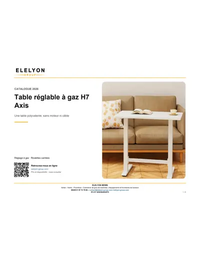 Aperçu du catalogue Table H7 Axis
