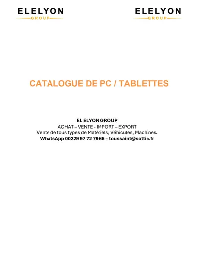 Aperçu de Catalogue PC & Tablettes