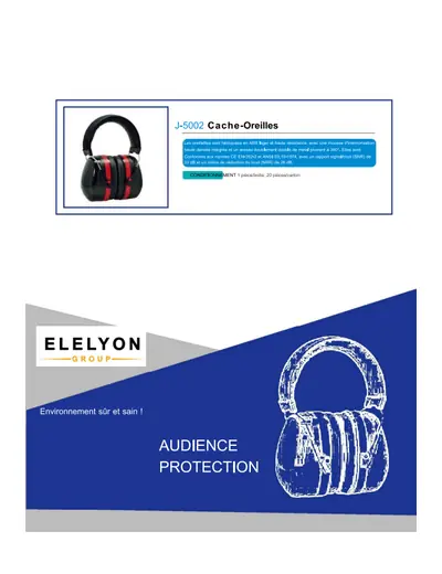 Aperçu du catalogue Catalogue Bouchons d’oreilles