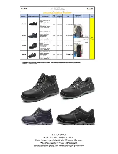 Aperçu du catalogue Catalogue Chaussures de sécurité CE avec prix