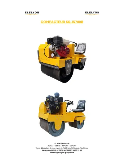 Aperçu de Fiche technique Compacteur SS-JS700B