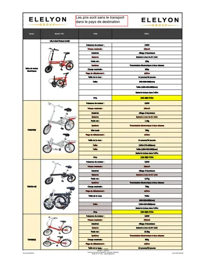 Aperçu de Catalogue Motos Électriques